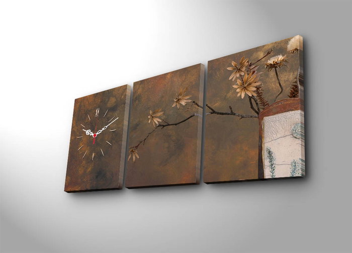 Wallity Reloj de Pared de Lienzo Decorativo 3P3040CS-56 Multicolor (3 Piezas)